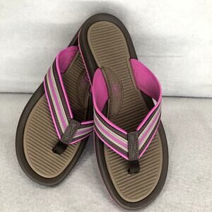 Bass Brown & Pink Flip Flops Womens Size 9 Pre-Owned